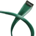 Extension per capelli sintetica verde con clip, ciocca colorata in fibra termica opaca. - Verde Erba