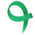 Extension di capelli sintetici verde clip lunga ciocca liscia per donne e bambini - Verde brillante