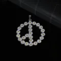Exquisite daisy peace sign pendant detail, crafted with white petals and yellow centers. - Pendant Only