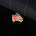Cute ambulance enamel lapel pin, creative metal brooch badge for clothes, bags, or hats. - Ambulance Shape Badge Pin