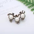 Vintage parel uil broche decoratieve speld antieke brons legering kleding accessoire - Vintage Brons Vogel Stijl (0401-4)