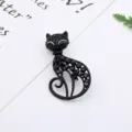 Exquisite black cat rhinestone brooch, detailed alloy pin accessory for women fashion wear. - Black Rhinestone Cat (5#)