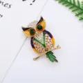 Owl rhinestone enamel brooch pin, vintage cute animal corsage for women apparel accessories. - Owl (12#)