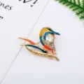 Colorful rhinestone enamel hummingbird brooch pin, exquisite fashion animal jewelry gift. - Painted Bird (13#)