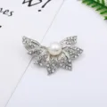 Exquisite pearl rhinestone brooch detail, elegant silver alloy floral pin for women. - Butterfly Petal (15#)