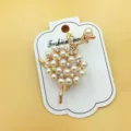 Mini spilla ballerina cartone animato per borse e sciarpe con cristalli scintillanti. - Ballerina con Perle e Strass (8#)