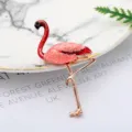 Leuke roze flamingo geëmailleerde broche speld voor vrouwen, elegante dierlijke badge accessoires. - Dier Flamingo Broche (0401-4)