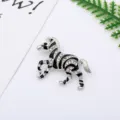 Rhinestone encrusted zebra brooch pin with black enamel, elegant fashion jewelry accessory. - Rhinestone Zebra (19#)
