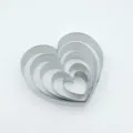 Ensemble d'emporte-pieces coeur en acier inoxydable, 5 pieces emboitees pour gateaux DIY. - Acier Inoxydable Original