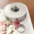 Stainless steel tea warmer base candle heating stove for glass teapot desktop warmer tool. - Flat Three Horizontal Bars Style / Stainless Steel