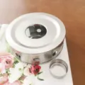 Stainless steel tea warmer candle stove heating base for teapot and teacups. - Concave Circular Hole Style / Stainless Steel