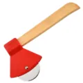 Roulette a pizza en acier inoxydable forme hache avec manche en bois pour cuisine - Manche en Bois Rouge