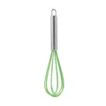 Stainless steel handle silicone whisk green kitchen baking tool for cake cream mixing - 10" / Dark Green