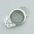 Stainless steel tea strainer with lace handles, fine mesh tea infuser for teapot use. - Lace Tea Strainer Mesh (Without Base) / Silver