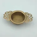 Goldener Edelstahl Tee-Sieb mit filigranen Griffen feiner Teefilter für lose Teeblätter - Spitzen Teesieb (Mit Standardsockel) / Bronze