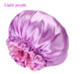 Doppelseitige Satin Schlafhaube helllila oversized Haarhaube für die Nachtpflege - Einheitsgröße / Hellviolett