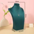 Busto expositor de collares de terciopelo verde maniquí elegante para mejores joyas - Tamaño Extra Grande Altura 40cm / Verde