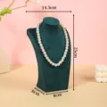 Busto expositor de collar de terciopelo verde maniquí soporte para joyas 25cm altura - Tamaño Pequeño Altura 25cm / Verde