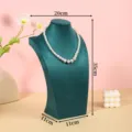 Expositor de collares de terciopelo verde oscuro, busto de maniquí para joyas elegante. - Tamaño Grande Altura 35cm / Verde