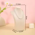 Beige Samt Halsketten Display Büste Ständer, 30cm Schmuck Puppe für Vitrine und Präsentation. - Mittlere Größe Höhe 30cm / Beige