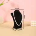 Schwarzer Samt Halsketten Display Ständer Büste für Schmuckpräsentation und Aufbewahrung im Ladengeschäft. - Mini Größe Höhe 19cm / Schwarz