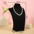 Schwarzer Samt Halsketten Display Büste, Puppenhals Ständer für Schmuck Präsentation, 35cm. - Große Größe Höhe 35cm / Schwarz