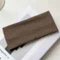 Retro minimalista marrone a coste lavorato a maglia fascia larga elegante accessorio capelli - Marrone chiaro