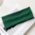 Fascia larga in maglia verde scuro, accessorio per capelli retrò tinta unita e fascia - Verde Scuro