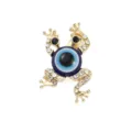 Exquisite goldene Frosch Brosche mit blauem Auge und funkelnden Strasssteinen Anzug Dekor. - Frosch des Bösen Blicks