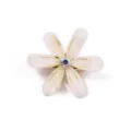 Elegante Blumenbrosche mit transluzenten Blütenblättern und buntem Strassstein für Damenanzüge. - Goldene Kleine Blume