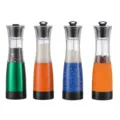 Portable electric pepper grinder set, gravity salt mill with transparent visual chamber design. - AB Model; Electric and Manual Set