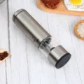 Stainless steel electric pepper grinder salt mill transparent seasoning tool for kitchen dining - Model E Traditional Press Stainless Steel Electric