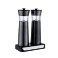 Set de moulin à sel et poivre électrique en acier inoxydable automatique avec support - Kit de Batterie Rechargeable