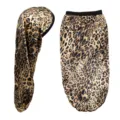 Lange Satin Schlafmütze für Damen mit Leo-Muster, ideal für lange Haare und Haarpflege. - Leopardenprint
