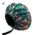 Floral satin sleep bonnet with adjustable elastic strap, soft hair care cap for women. - One Size / Flower Pattern 08