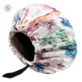 Floral satin sleep cap with adjustable elastic band for women, smooth hair bonnet. - One Size / Flower Pattern 05