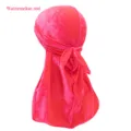 Wassermelonenrotes Samt Durag für Damen und Herren, weiche Wave Cap Haube für den Alltag. - Einheitsgröße / Wassermelonenrot