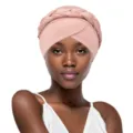 Rosa geflochtene Turban Mütze, stilvolles ethnisches Kopftuch für Damen mode alltag - Einheitsgröße / Rosa