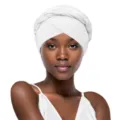 Weißer geflochtener Turban Kopfbedeckung für Damen, stilvoller Kreuzknoten Hijab Hut. - Einheitsgröße / Weiß