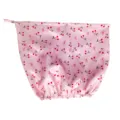 Pink cherry print waterproof shower cap, satin hair care cap with elastic band for women. - Double-Layer Cherry