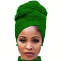 Solid green stretch headwrap turban cap for women comfortable breathable daily wear fashion hair accessory - One Size / Green