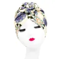 Ethnic geometric floral donut turban hat, stylish Indian head wrap for women daily wear. - One Size / YQ2-3