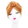 Boho Ethnic Geometric Print Donut Turban Hat Women Twist Knot Head Wrap Fashion Cap - One Size / YQ2-11