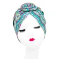 Colorful bohemian ethnic turban hat for women, fashionable donut flower swirl cap headwear. - One Size / YQ2-13