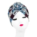 Stylish geometric print turban hat for women, elegant donut twisted head wrap cap. - One Size / YQ2-15