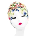 Floral print donut turban hat, stylish knotted headwrap for women, boho fashion hair accessory. - One Size / YQ2-16