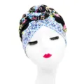 Floral print turban hat for women, fashionable knot head wrap, ethnic style hair accessory - One Size / YQ2-1