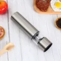 Electric pepper grinder stainless steel spice mill adjustable coarse grinding kitchen tool SKU - Model B Flat Head Stainless Steel Electric