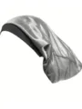 Cuffia wave da uomo in raso argentato con ampia fascia elastica nera, lunga cuffia notte. - Grigio