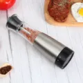 Stainless steel electric pepper grinder gravity salt mill kitchen cooking tool pepper - Model B: Manual Adjustable Stainless Steel